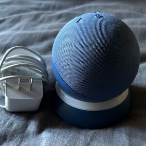 Blue Smart Speaker with Charger